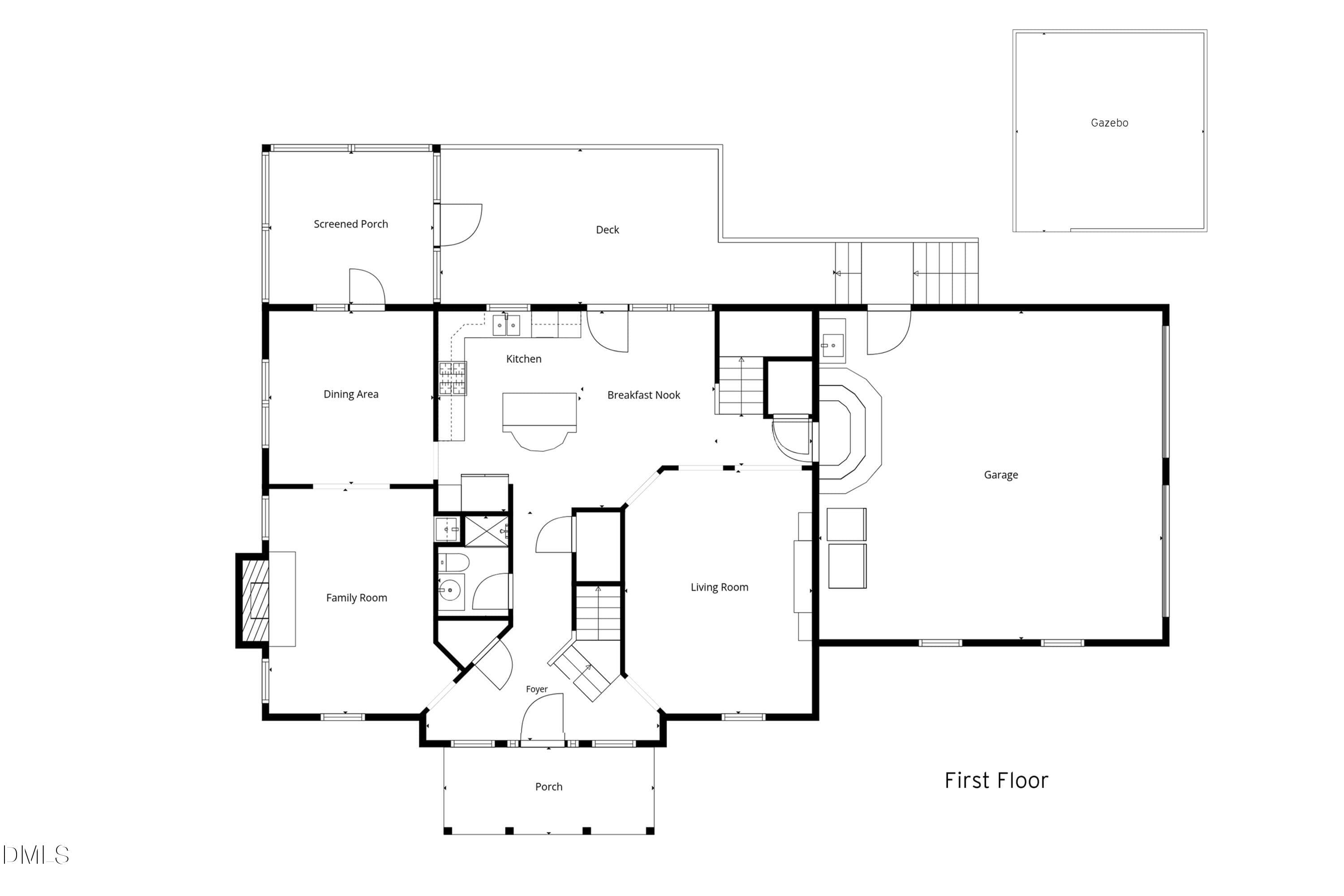 First Floor Sketch - 4109 Millyork Court, Apex, NC 27539