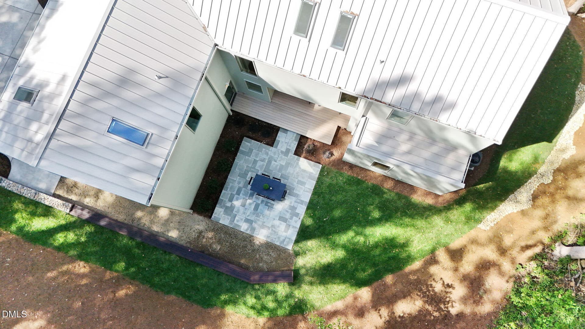 Aerial Back Patio - 2347 Grady Ridge Way, Hillsborough, NC 27278