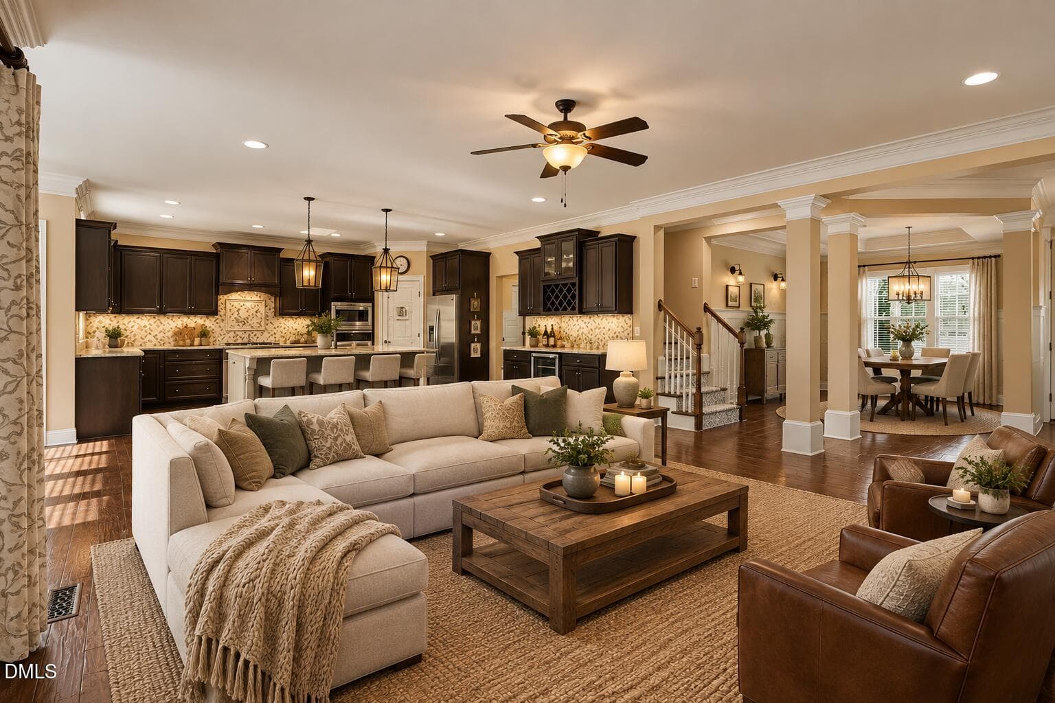 staged living room - 4116 Alpine Clover Drive, Wake Forest, NC 27587