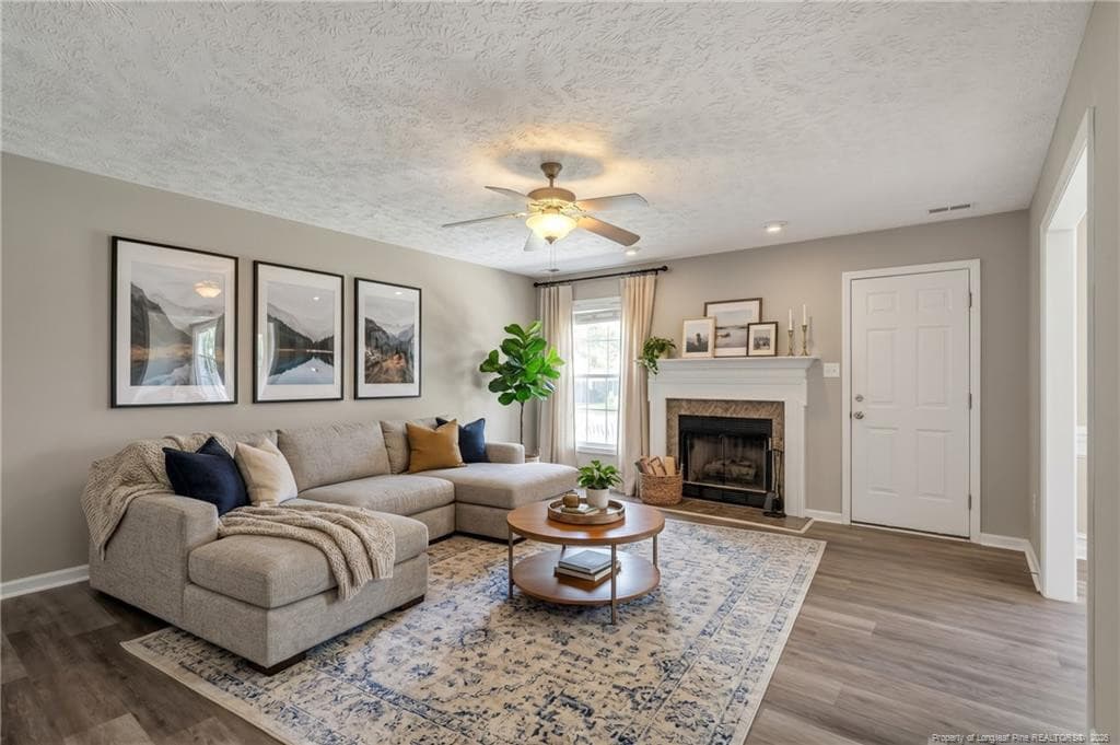 Living Room-Virtually Staged - 5416 Finish Line Drive, Hope Mills, NC 28348, Hope Mills