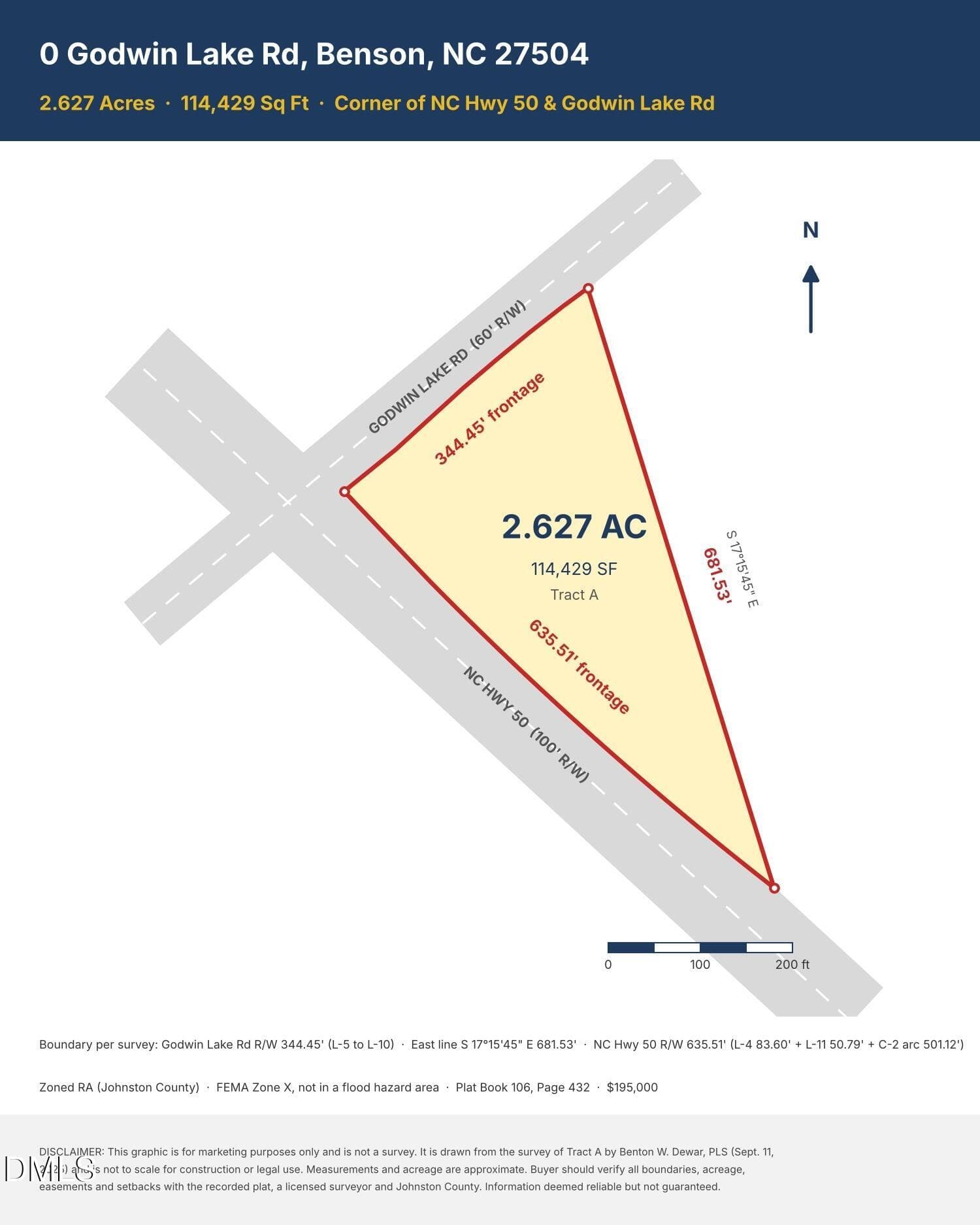 0_Godwin_Lake_Rd_Lot_Dimensions_Unbrande - 0 Godwin Lake Road, Benson, NC 27504