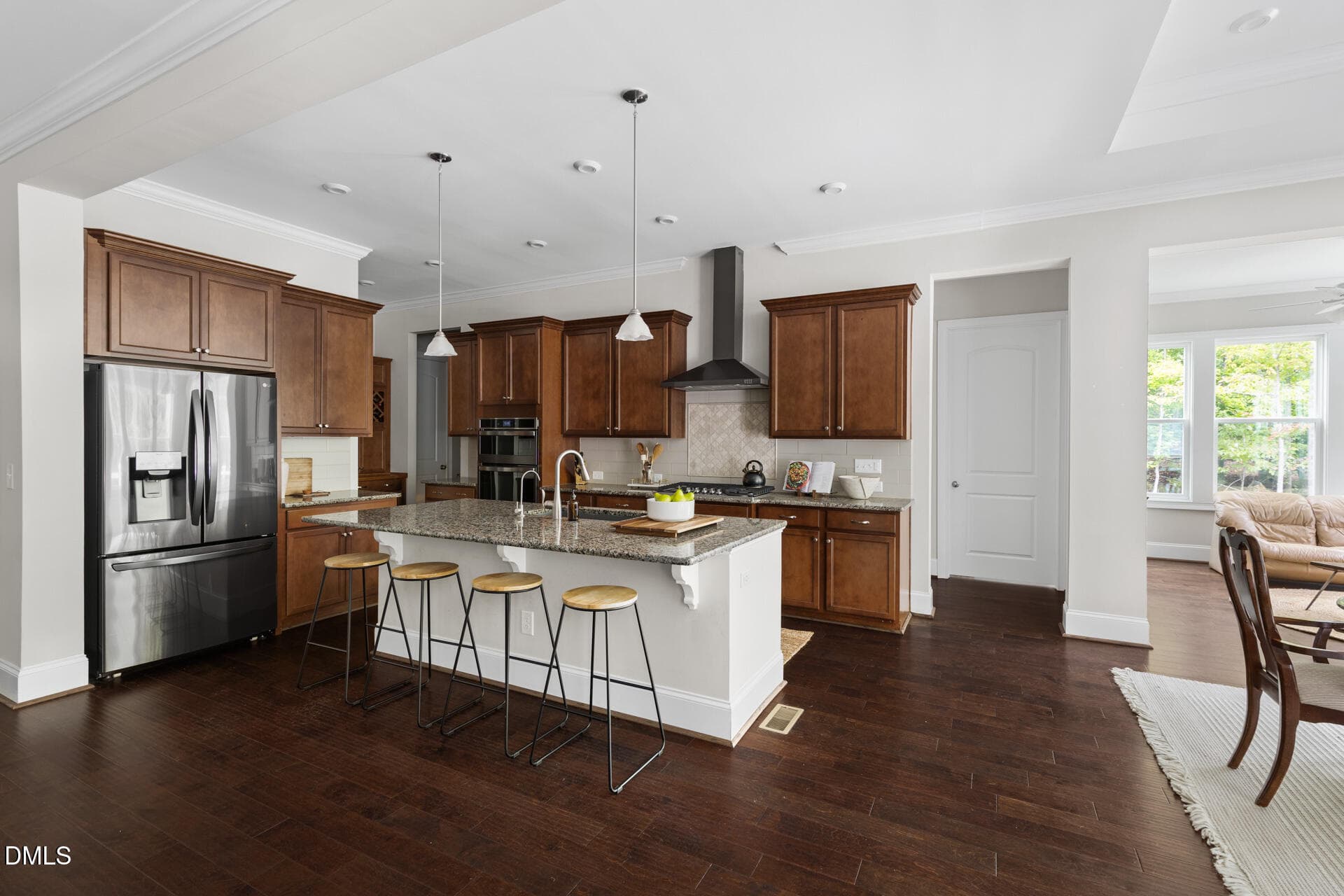 Kitchen view from living room - 1606 Eno Ridge Drive, Hillsborough, NC 27278, Hillsborough