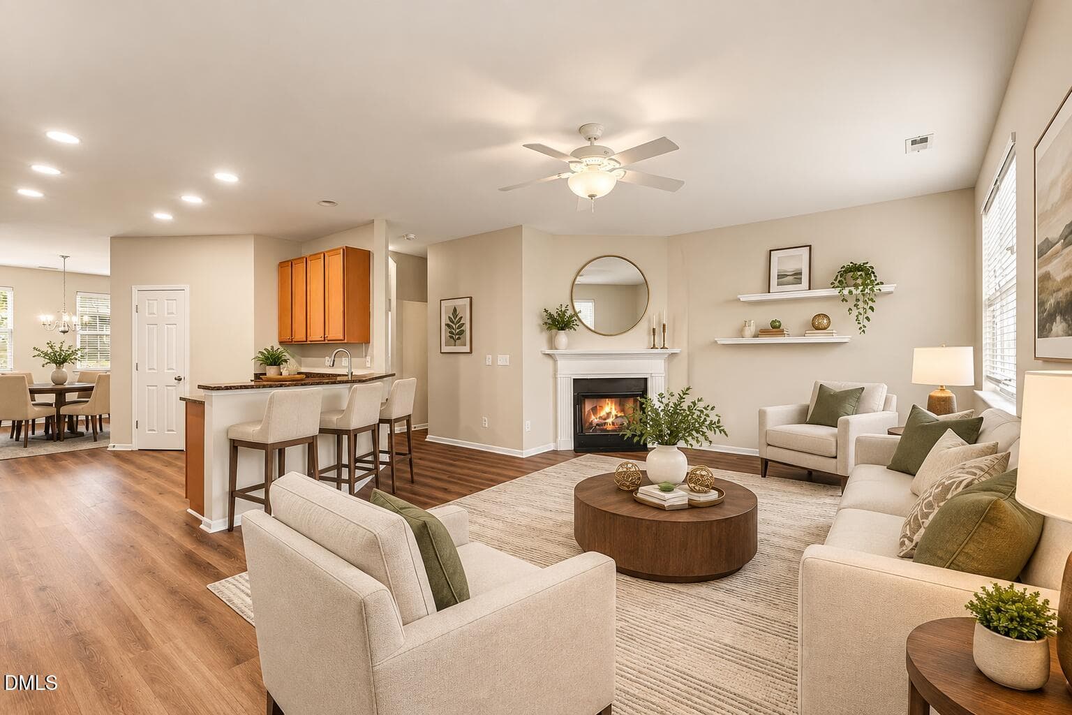 Virtually statged FR at Old Mill Village - 324 Old Mill Village Drive, Apex, NC 27502