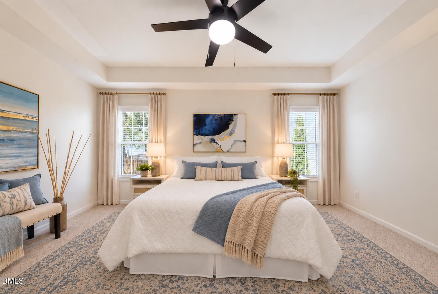 Serene Blue and Gold Bedroom Retreat - 100 Bridlebit Court, Cary, NC 27513