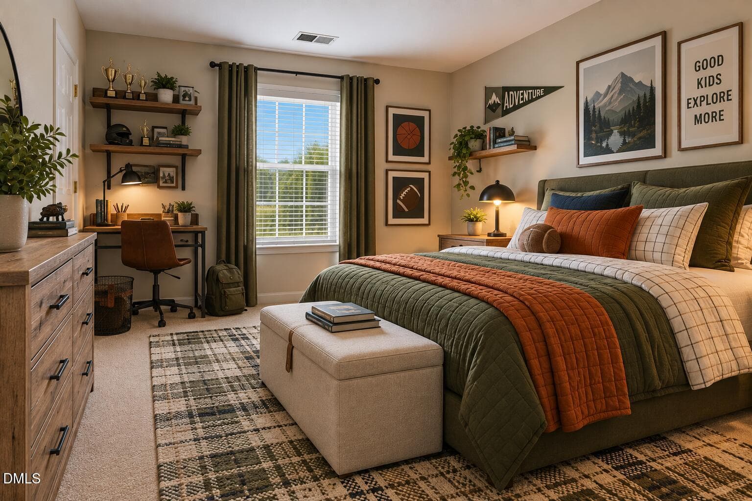 Cozy Adventure-Themed Teen Bedroom - 1804 Cedar Grove Drive, Durham, NC 27703
