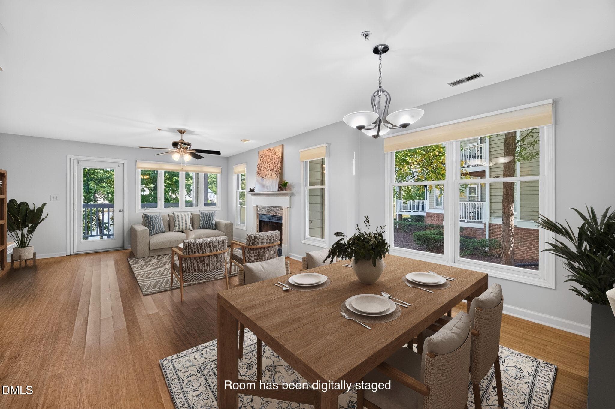 virtually staged family room and dining - 512 Springfork Drive, Cary, NC 27513, Cary