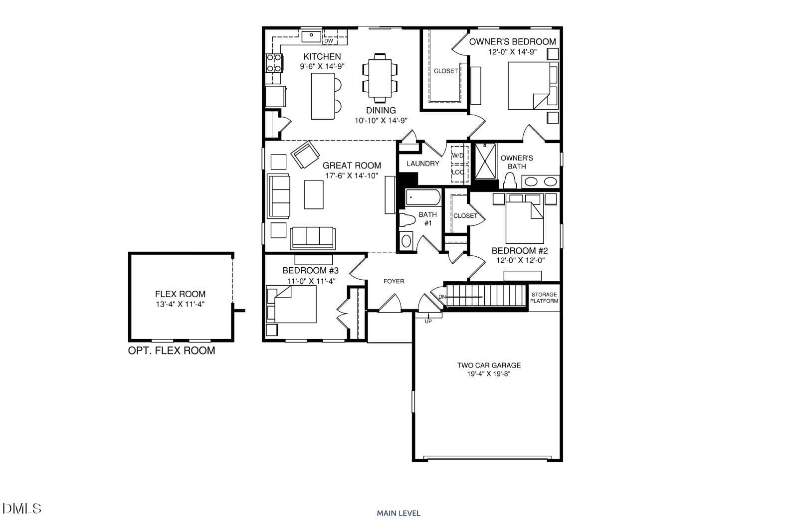 2 Tupelo Floorplan - 332 Lavatera Drive, Wendell, NC 27591, Wendell
