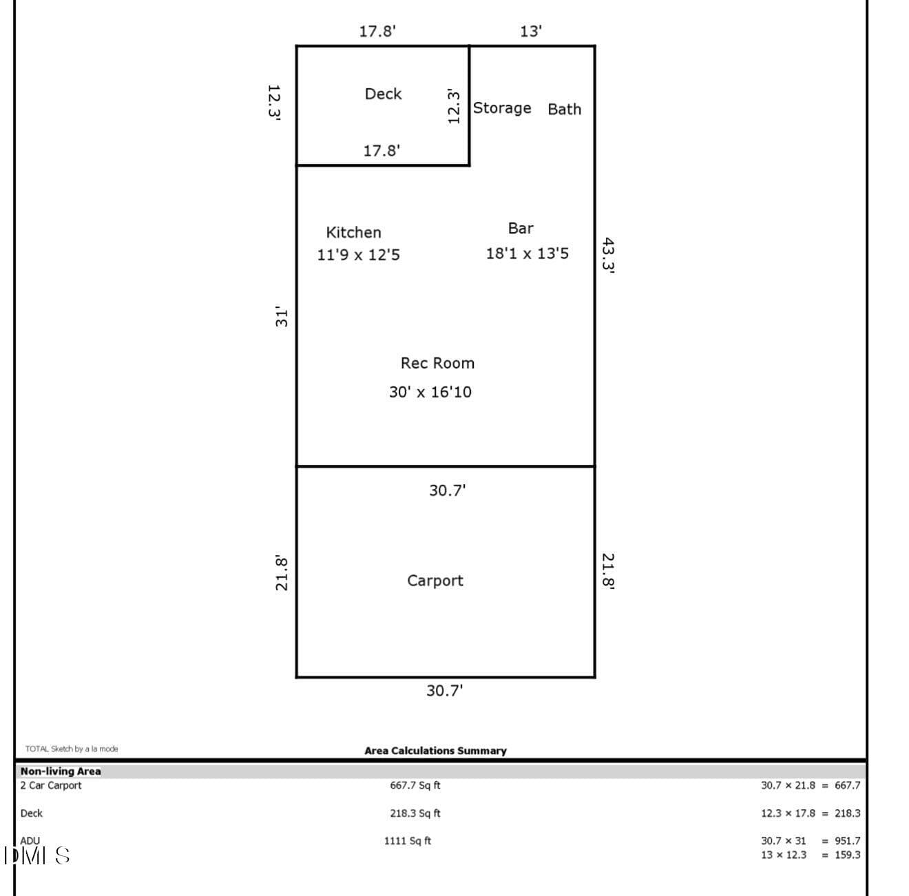 306 Hibernia Road ADU Sketch - 306 Hibernia Road, Henderson, NC 27537, Henderson