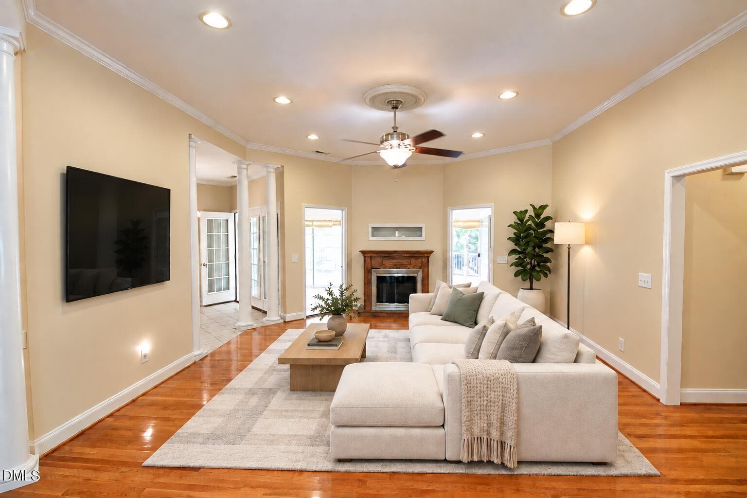 Living room Virtually staged - 1102 Falling Stream, Sanford, NC 27332