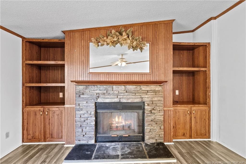 fireplace room as lit - 179 Grier Drive, Raeford, NC 28376, Raeford