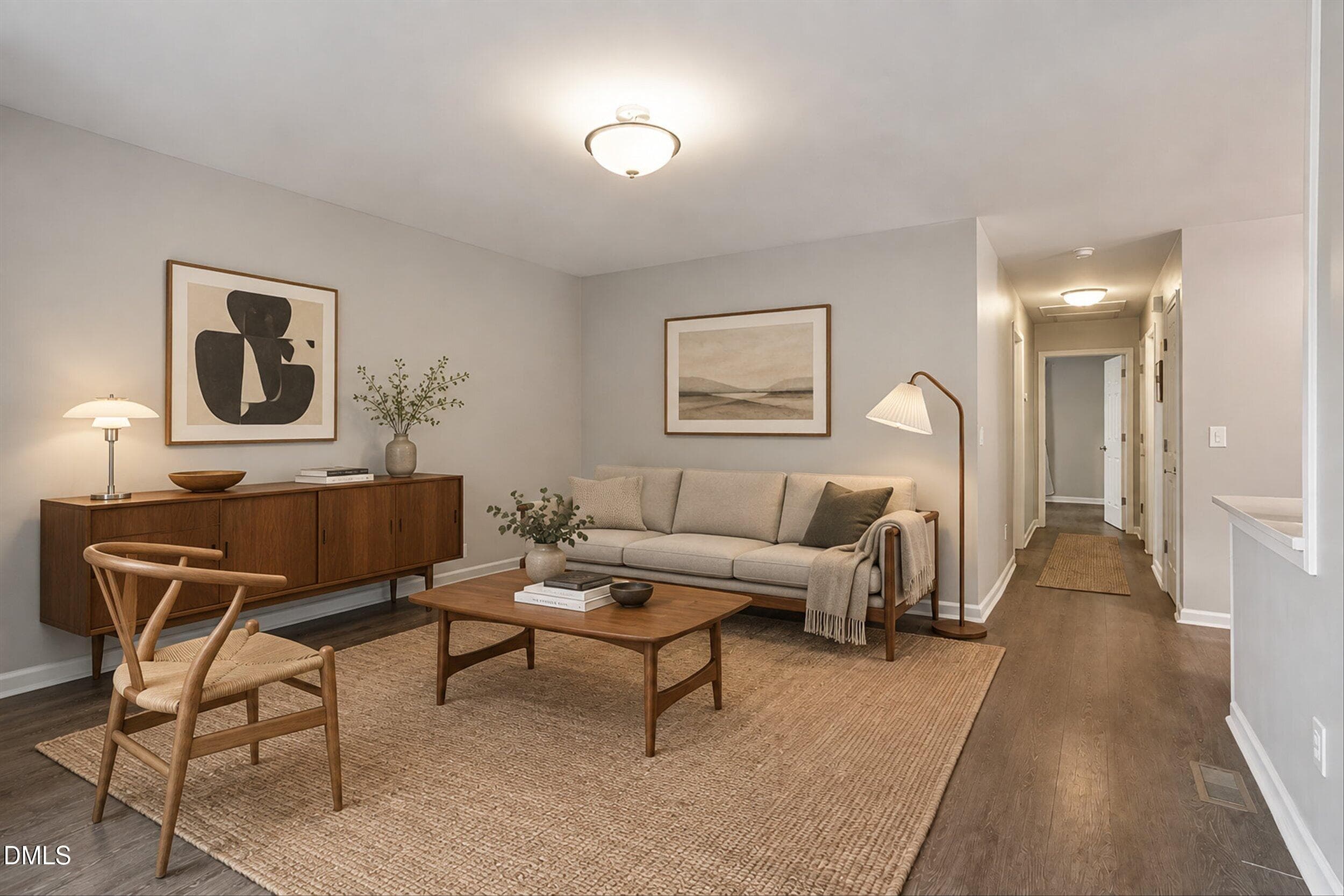 Staged Living Room - 208 N State Street, Raleigh, NC 27601