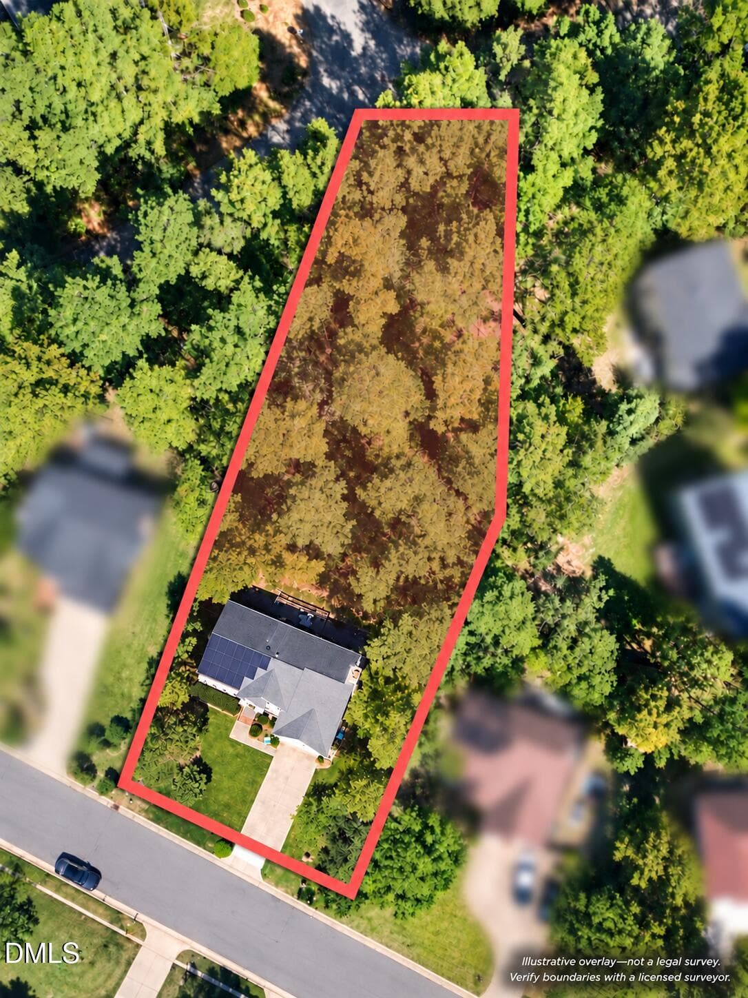 Drone Lot Overlay - 111 Wenonah Way, Durham, NC 27713