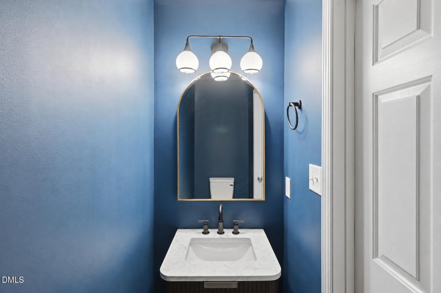 Modern Blue Powder Room Vanity - 5221 Malik Drive, Durham, NC 27703
