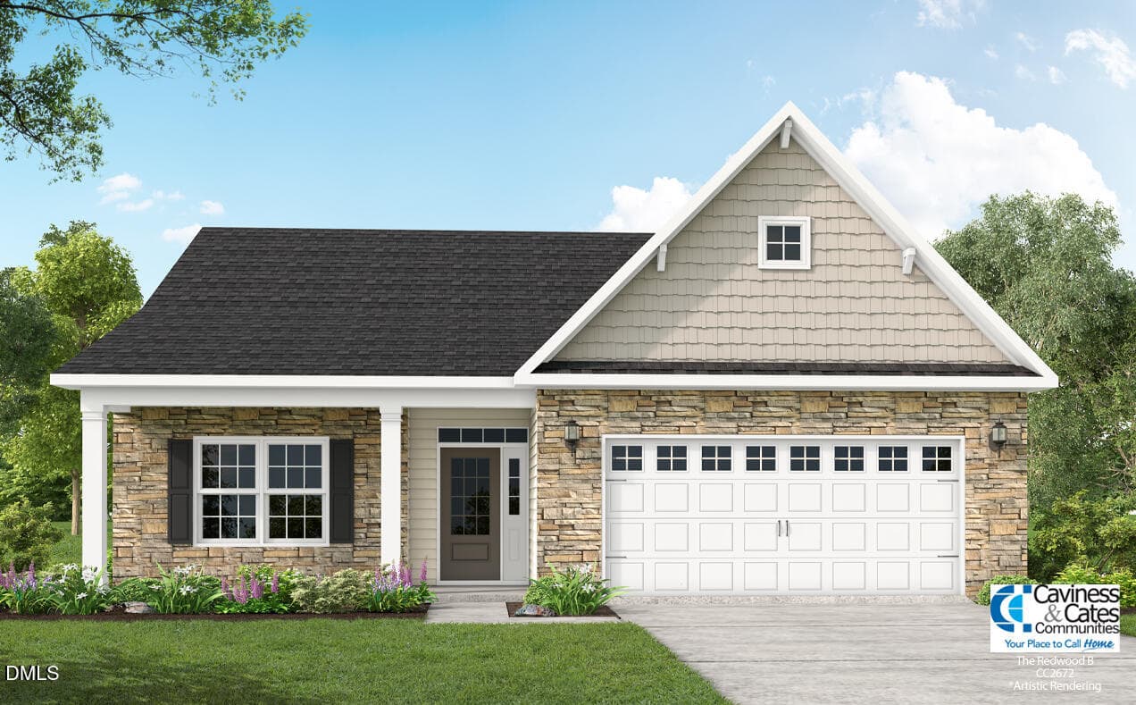 Redwood Elevation B - 9604 Viamant Lane, Zebulon, NC 27597, Zebulon