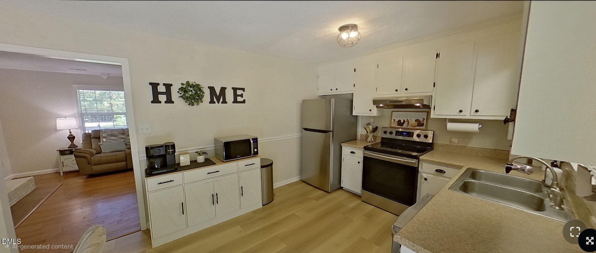 kitchen and bar to living room - 2700 Brantley Drive, Apex, NC 27539, Apex