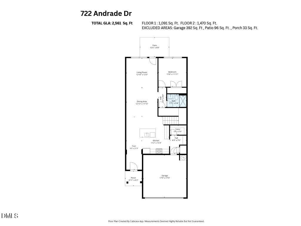 Main Level Floor Plan - 722 Andrade Drive, Fuquay Varina, NC 27526
