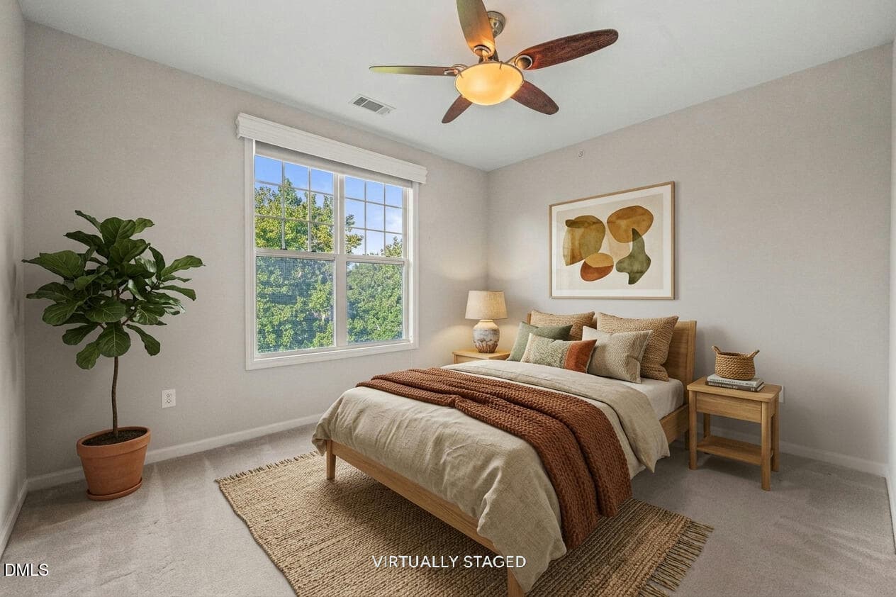 Bedroom 2 (1) Virtually staged - 8221 Allyns Landing Way, Raleigh, NC 27615, Raleigh