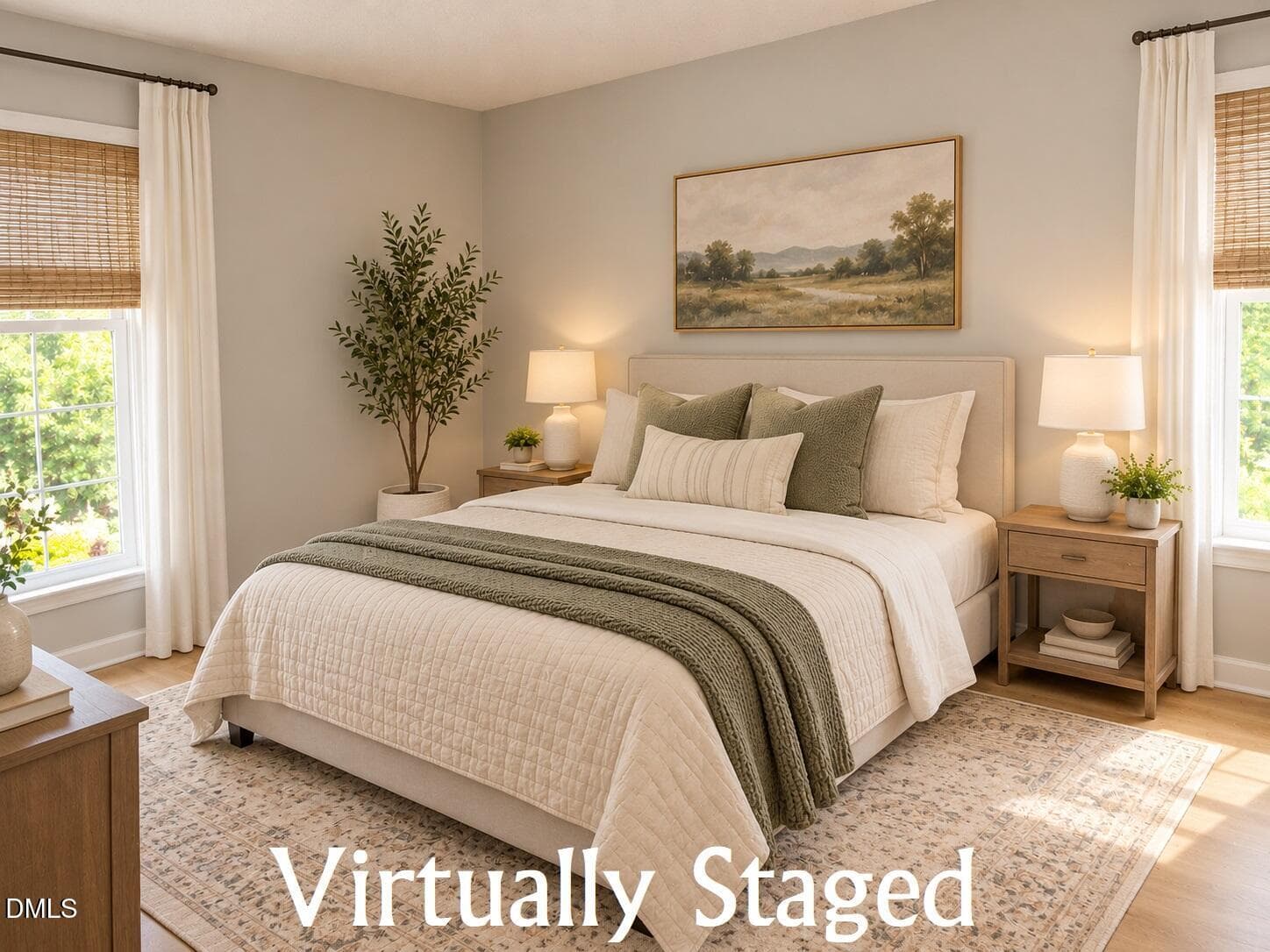 Guest bedroom - virtually staged - 1565 Spring Valley Lake Road, Henderson, NC 27537, Henderson