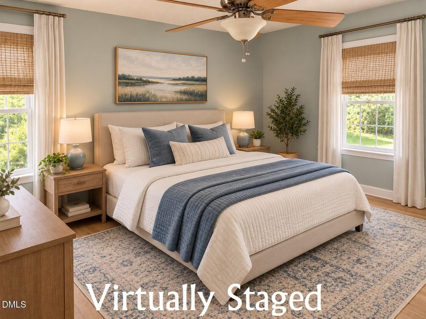 Primary bedroom - virtually staged - 1565 Spring Valley Lake Road, Henderson, NC 27537