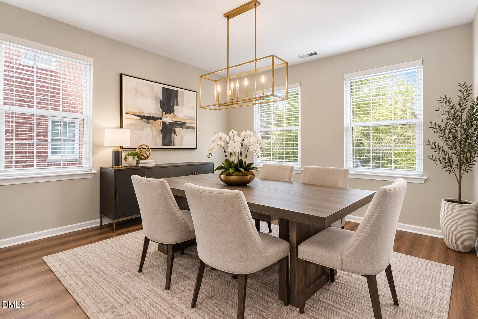 Virtually Staged Dining Room - 324 Old Mill Village Drive, Apex, NC 27502