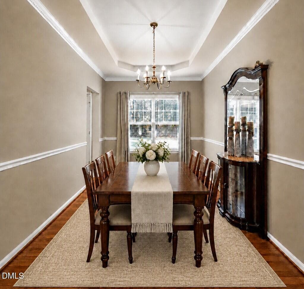 Dining Room Virtually Staged - 3220 Orchestra Court, Apex, NC 27539