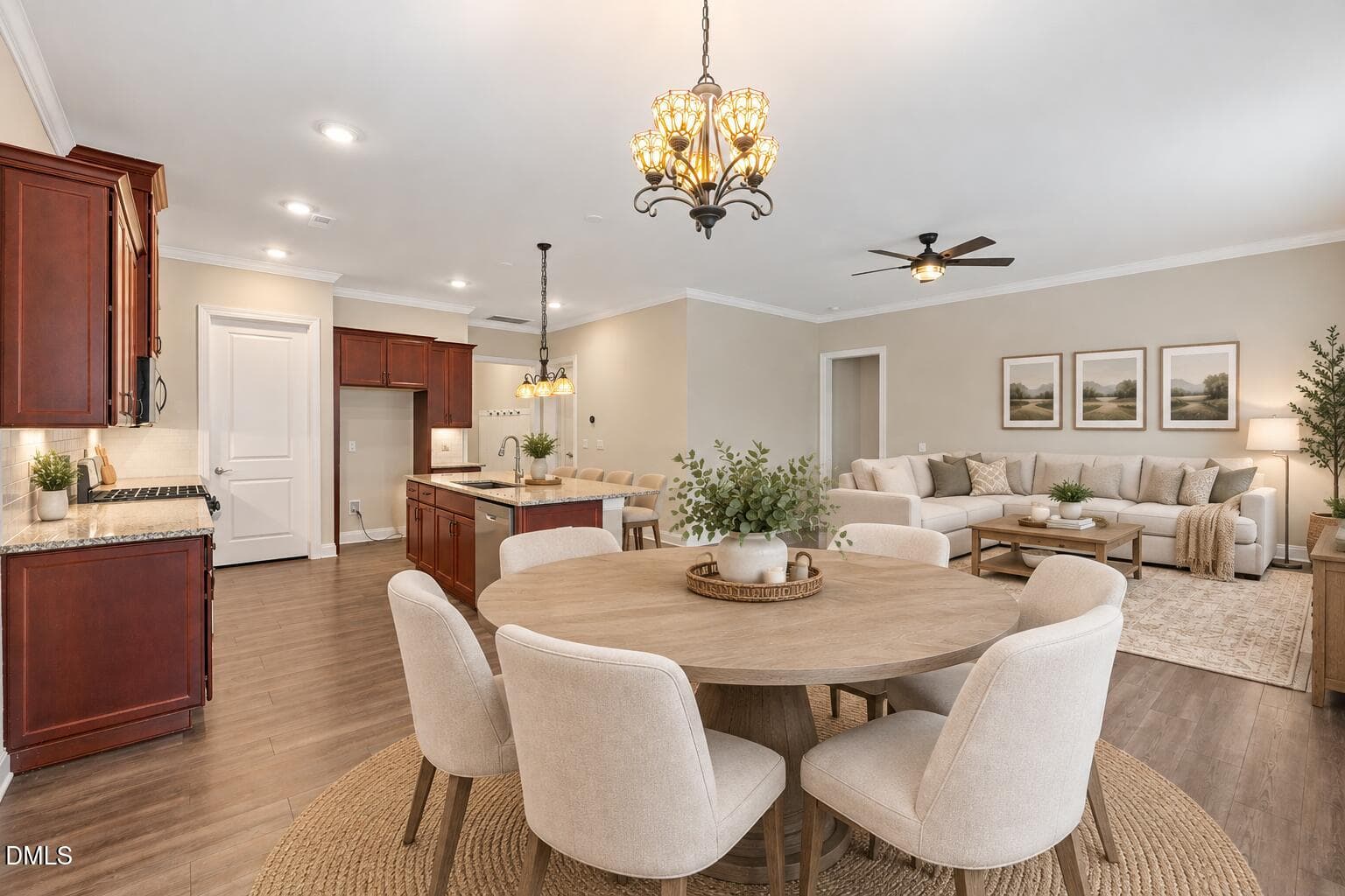Dining and living area - 3440 Olive Glen Drive, Apex, NC 27502