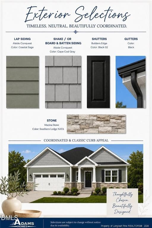 Exterior Color Selections - 70 Galway Road, Lillington, NC 27546