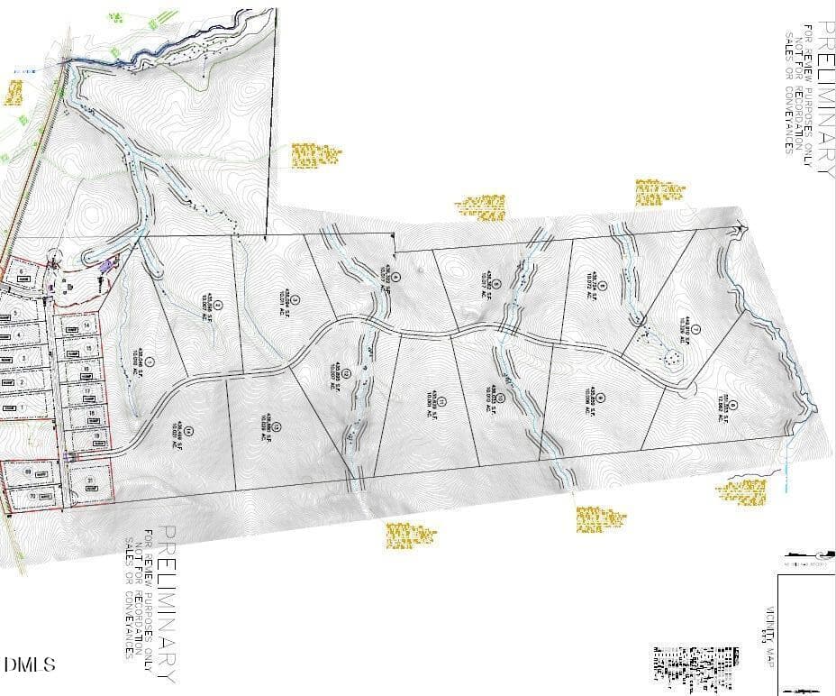 Prelim map for lots - topo2 - 4447 Poppy Mallow Lane, Oxford, NC 27565