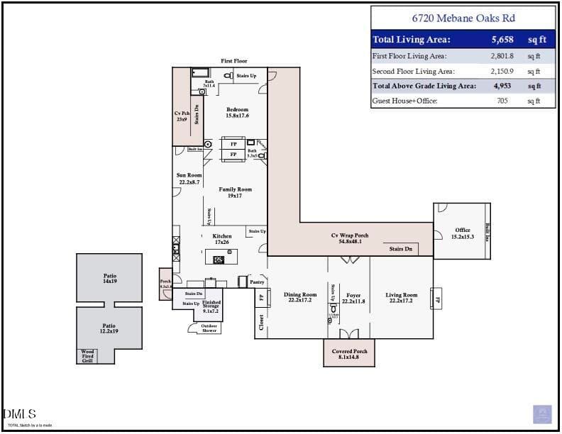 6720 Mebane Oaks Rd Floor Plan - Calc2 - 6720 Mebane Oaks Road, Mebane, NC 27302, Mebane