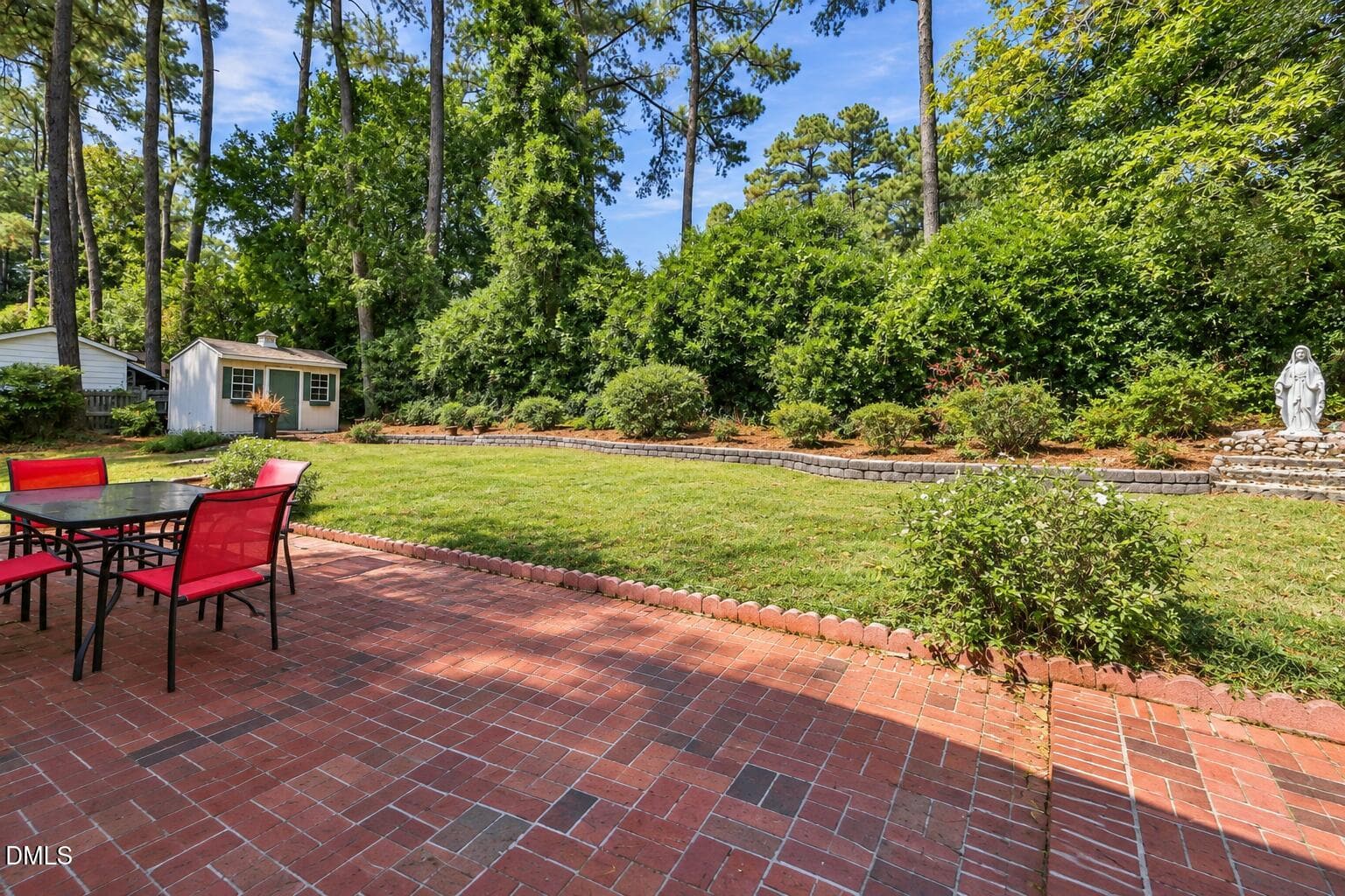 Sunny Backyard Patio Garden - 212 Ellwood Drive, Raleigh, NC 27609, Raleigh