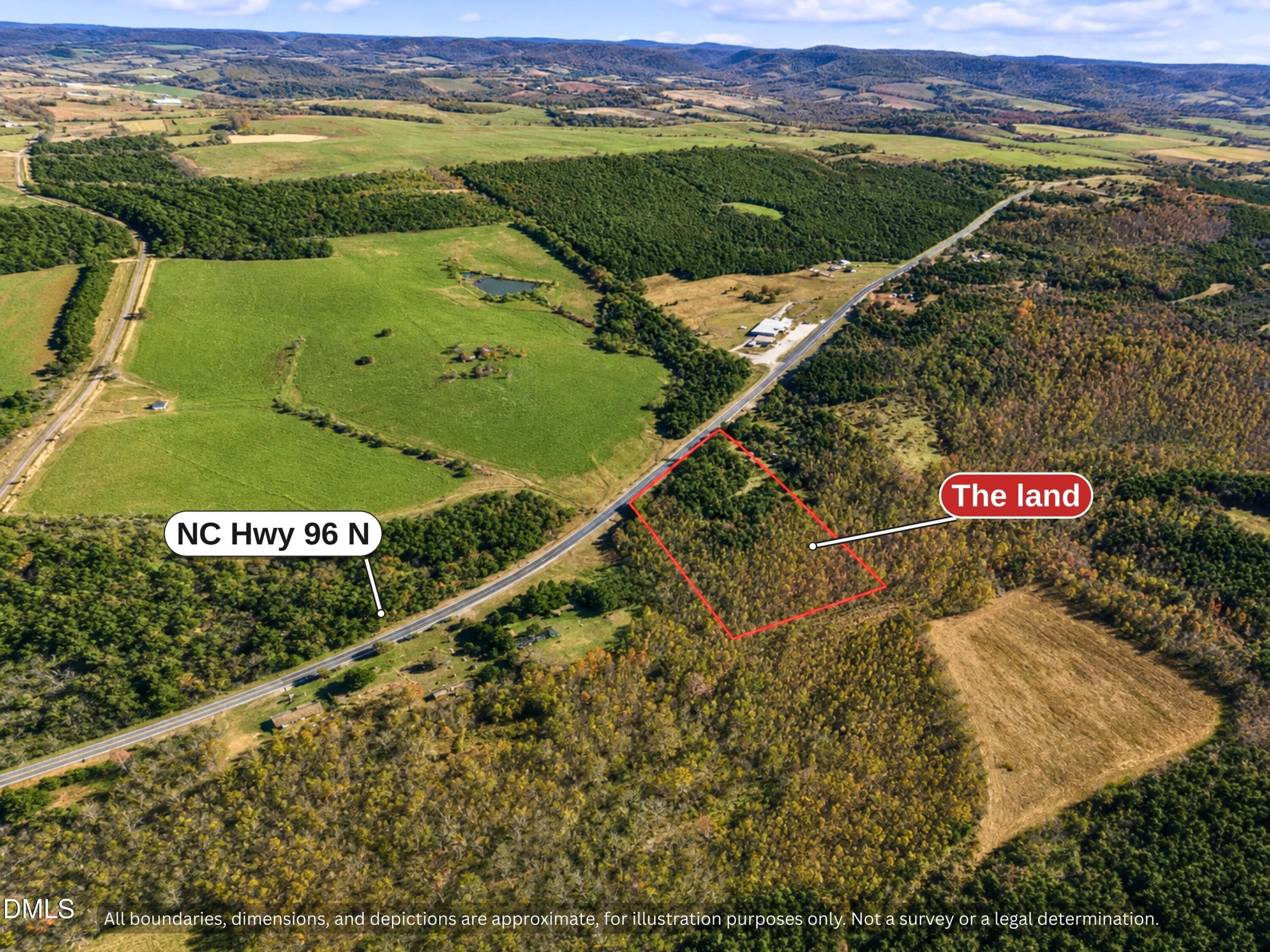 Wide Aerial, Granville County Farmland - 8619 Nc-96, Oxford, NC 27565