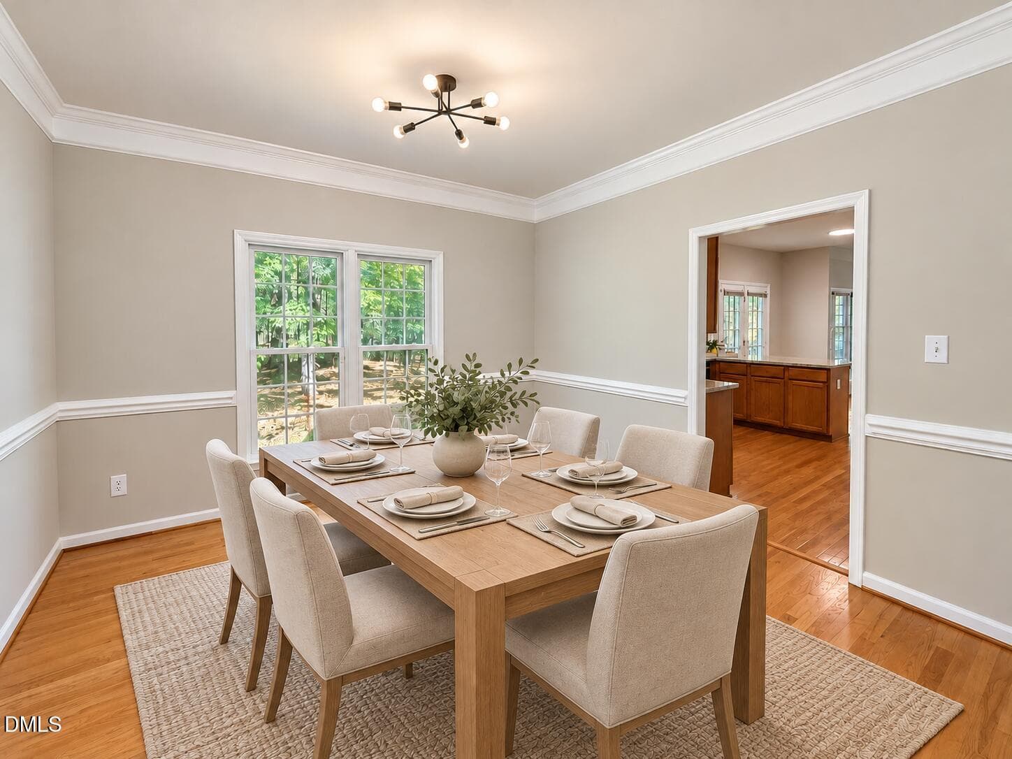 Elegant oak dining room setting - 111 Wenonah Way, Durham, NC 27713