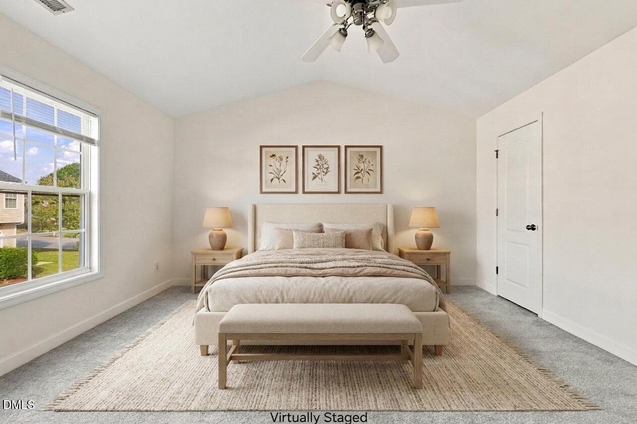 Primary Bedroom Staged - 8347 Boca Point, Raleigh, NC 27616, Raleigh