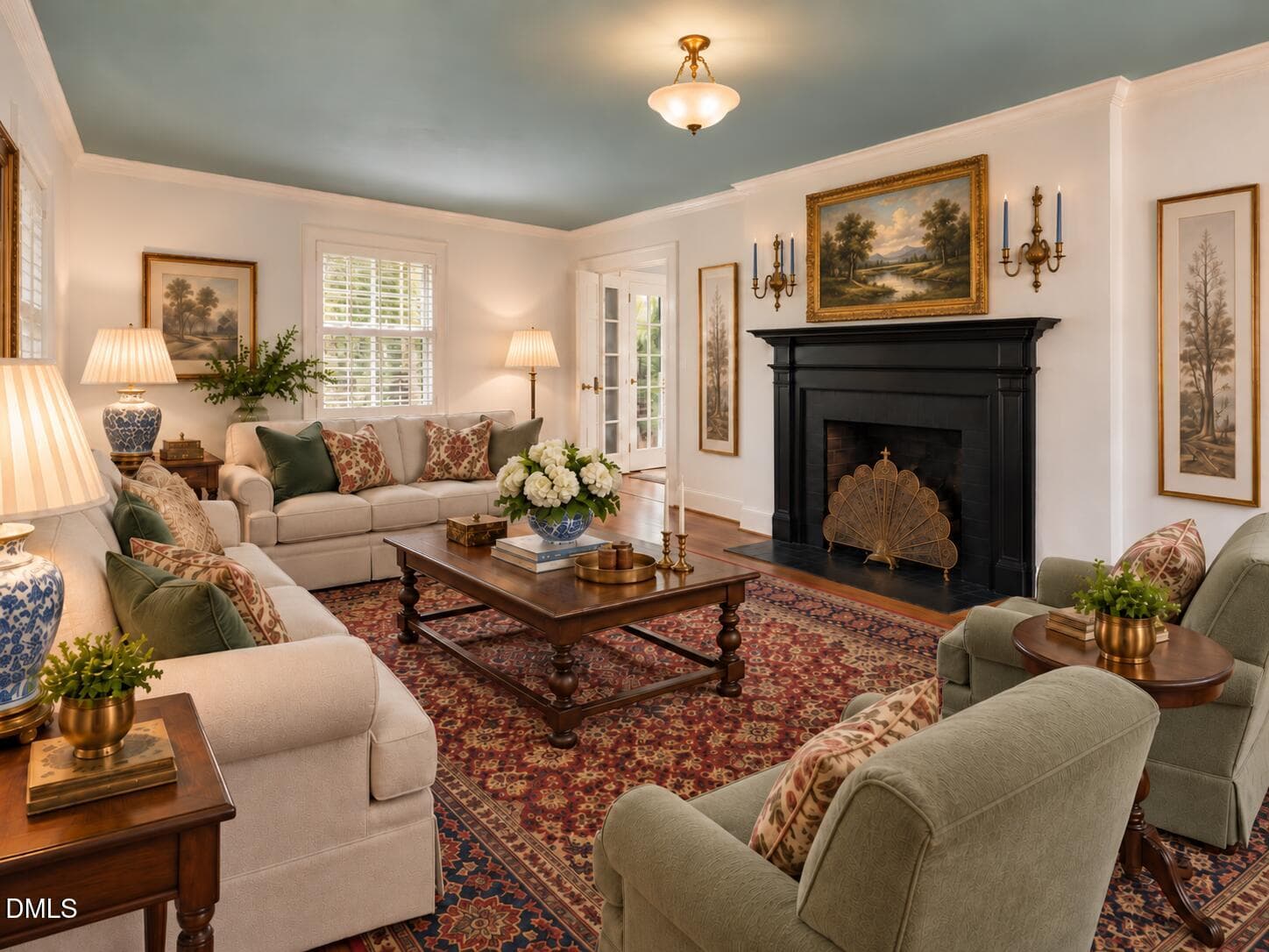 Elegant Traditional Living Room with Lan - 3725 Hope Valley Road, Durham, NC 27707