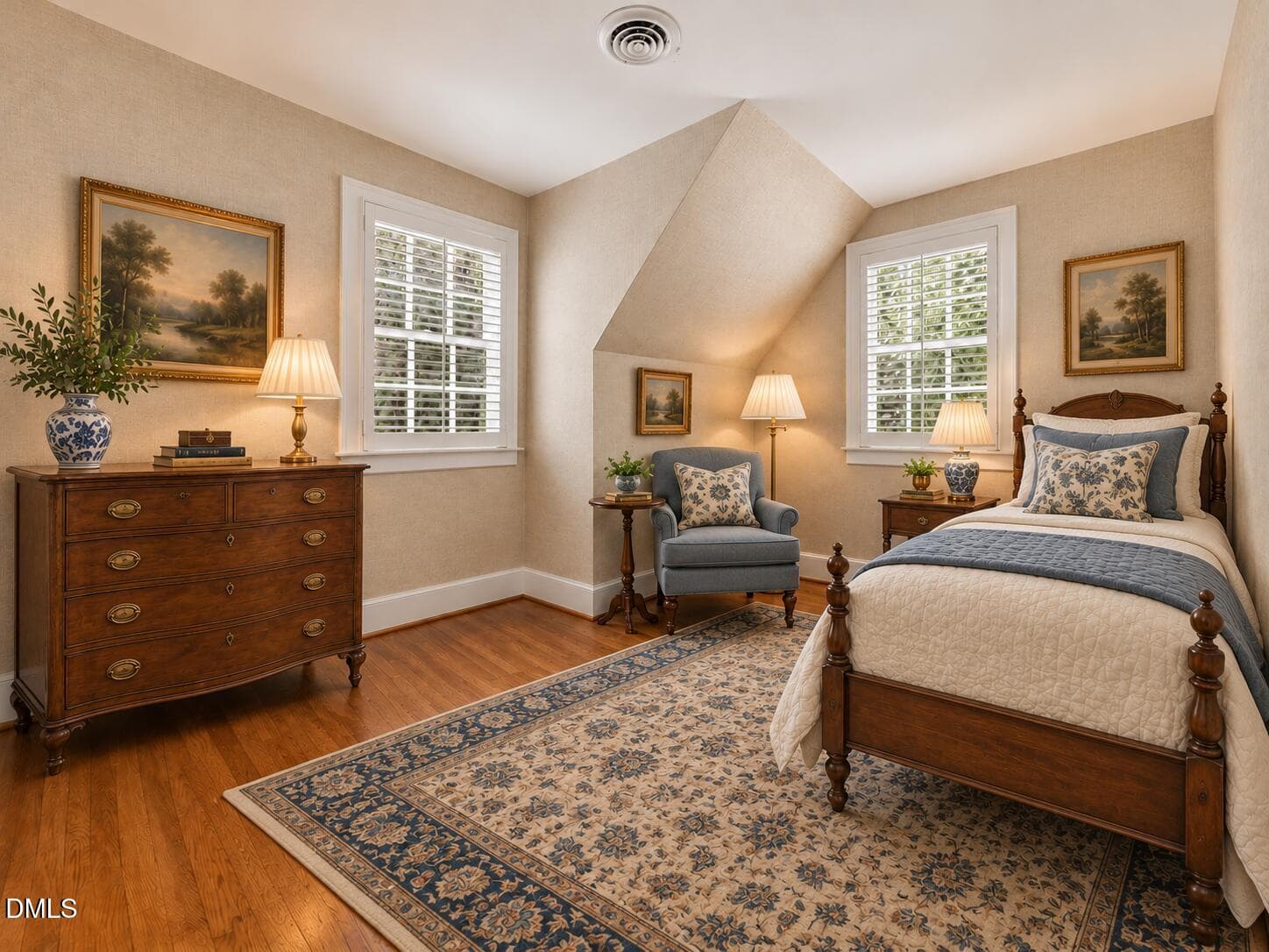 Elegant Blue-and-Cream Traditional Bedro - 3725 Hope Valley Road, Durham, NC 27707