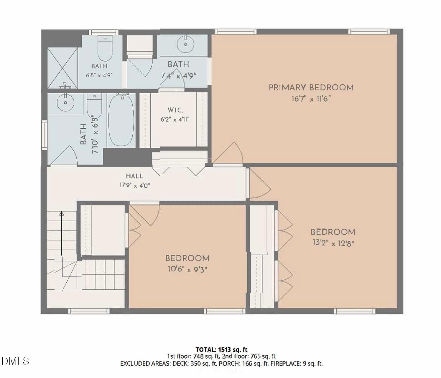 upstairs - 109 Burkwood Lane, Raleigh, NC 27609