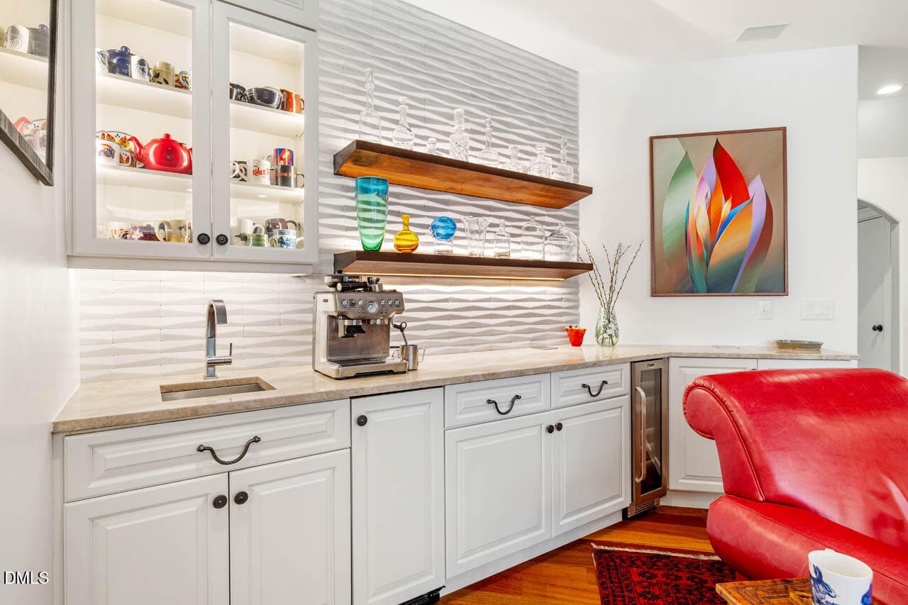 Coffee bar w/ wine fridge & ice maker - 801 Oxbow Crossing Road, Chapel Hill, NC 27516, Chapel Hill
