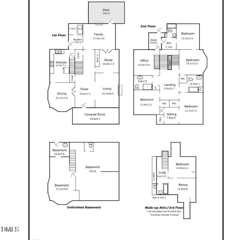 h floorplan - 116 Hawthorne Road, Raleigh, NC 27605