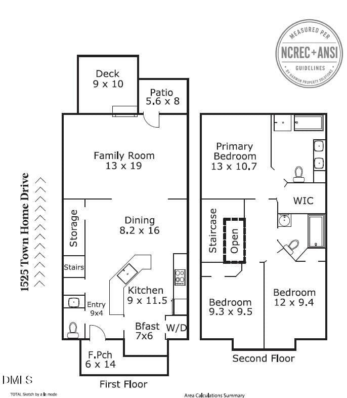Sketch Pic for MLS - 1525 Town Home Drive, Apex, NC 27502, Apex