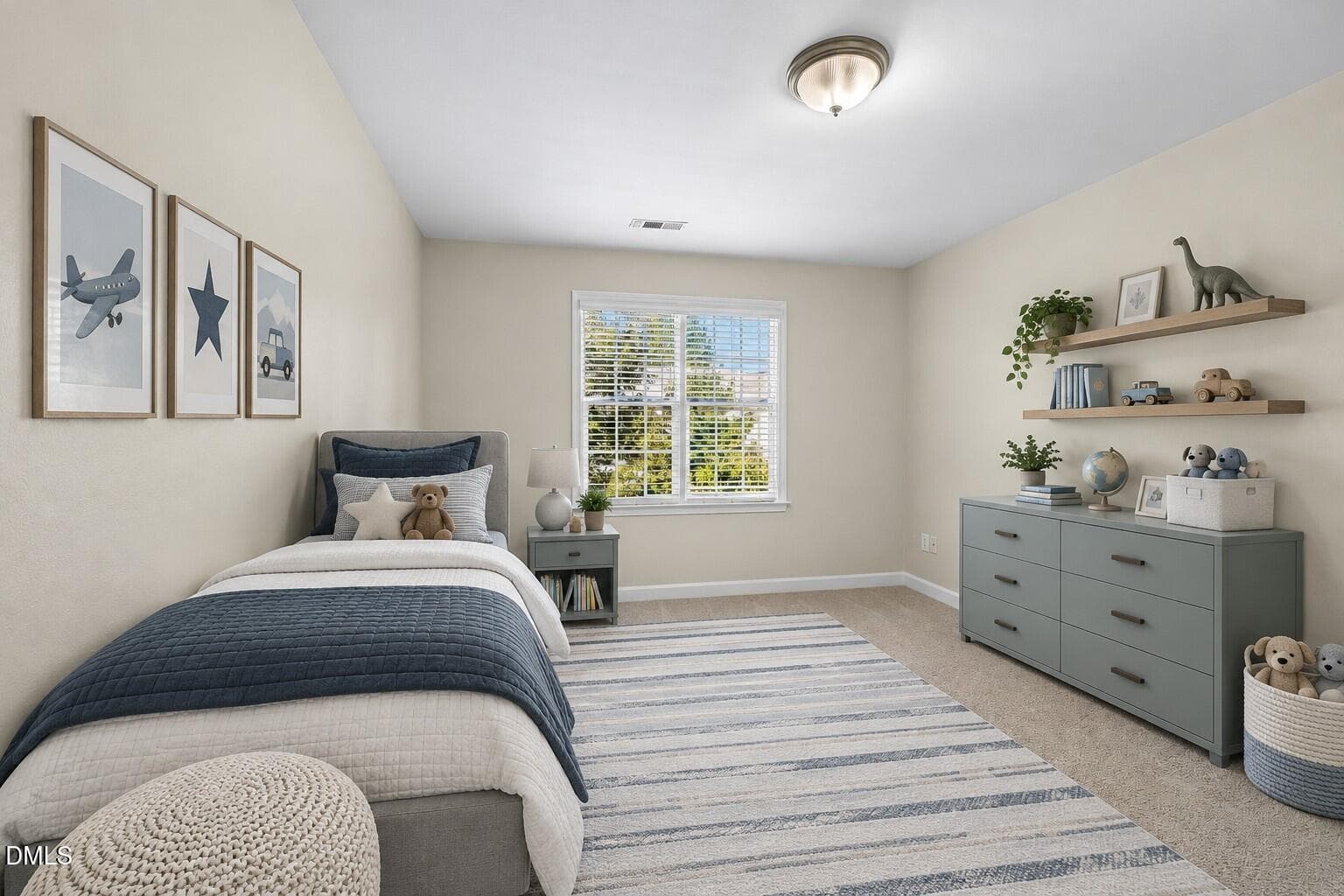 Modern Sage and Blue Kids’ Bedroom - 858 Saratoga Drive, Durham, NC 27704, Durham