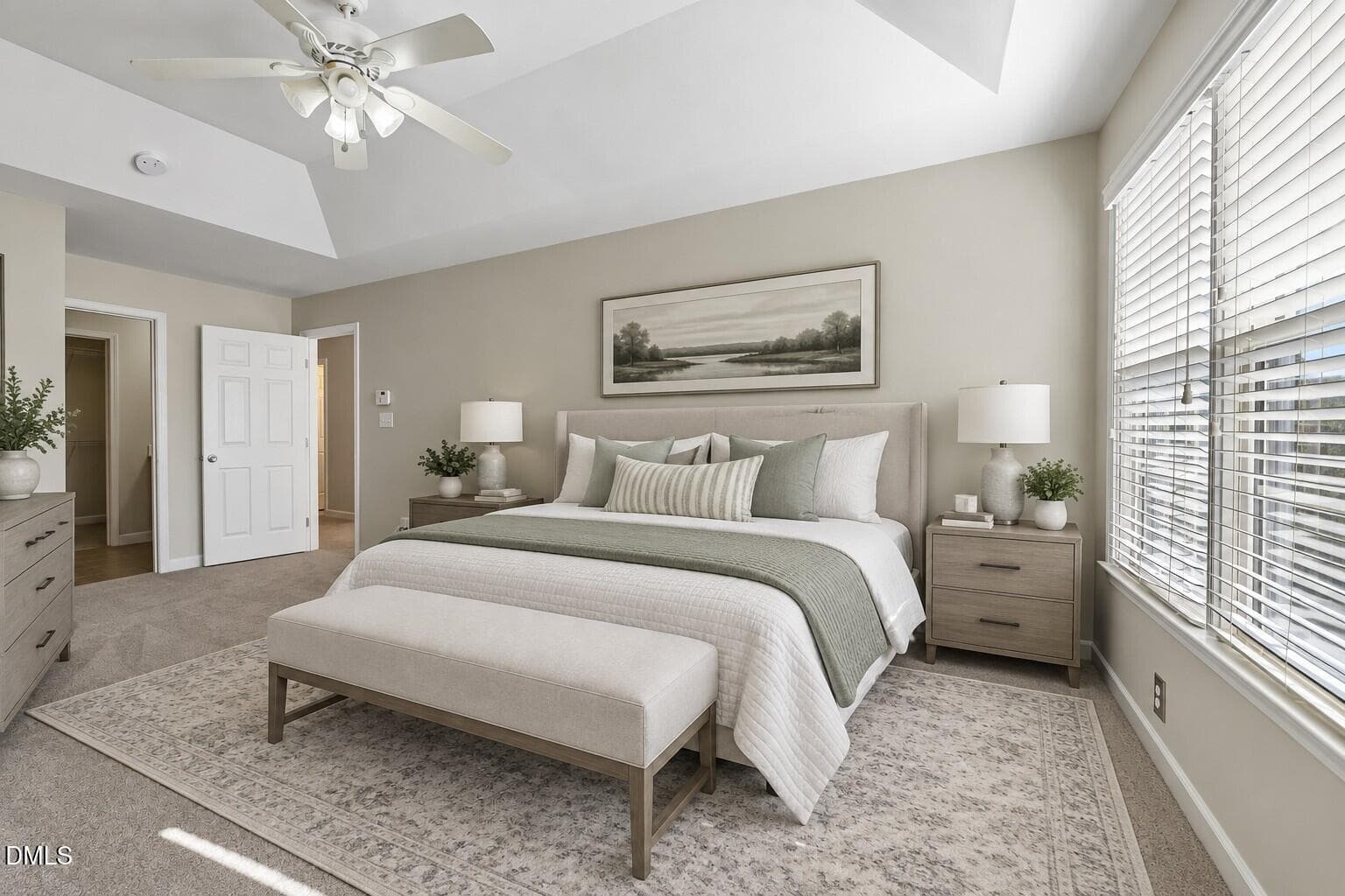 Neutral Sage-Toned Modern Bedroom - 858 Saratoga Drive, Durham, NC 27704