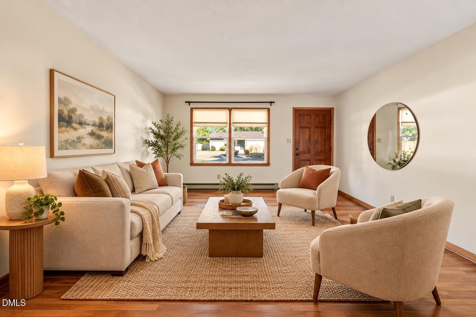 cozy-virtually-staged-living-room - 208 Aloha Drive, Graham, NC 27253