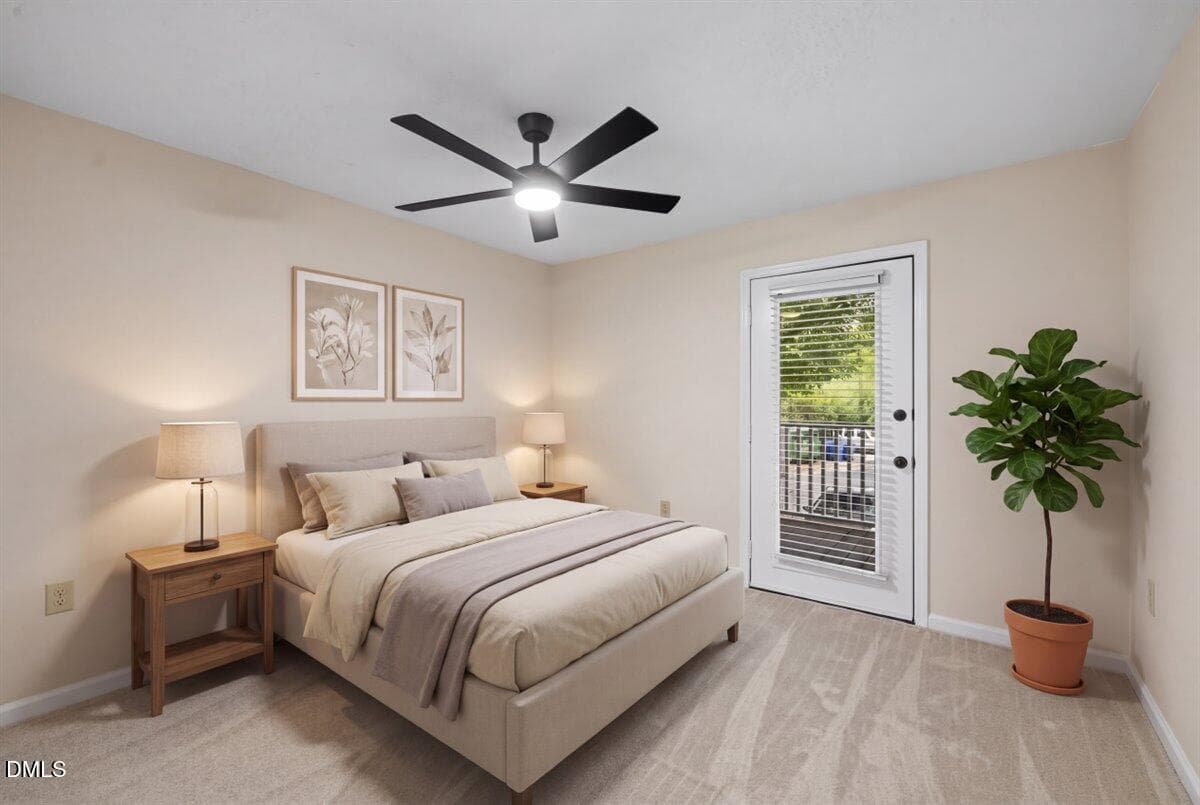 Staged Primary Bedroom - 1301 Hillbrow Lane 203, Raleigh, NC 27615