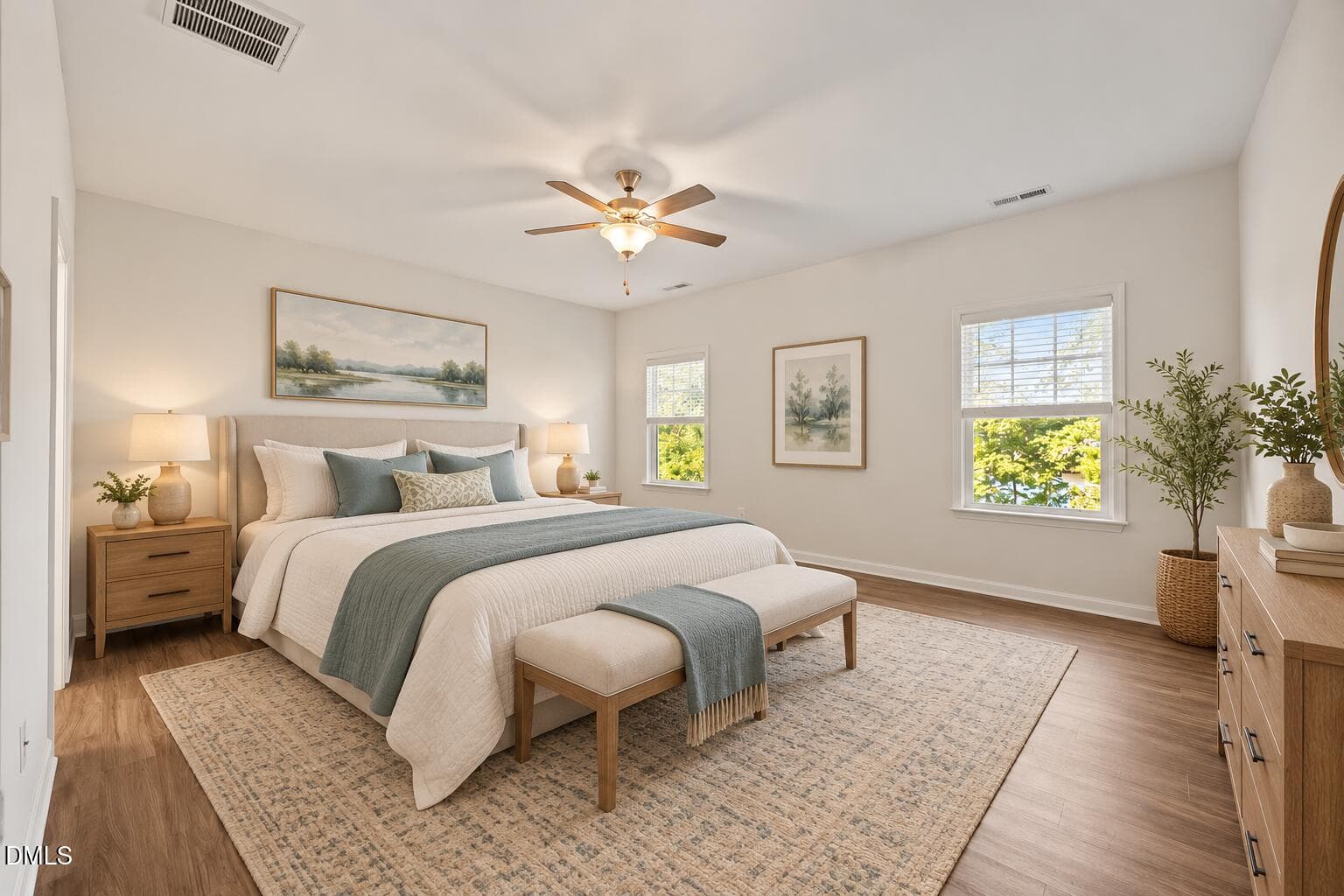 primary bedroom suite with view of pond - 140 Hawksbill Drive, Franklinton, NC 27525, Franklinton