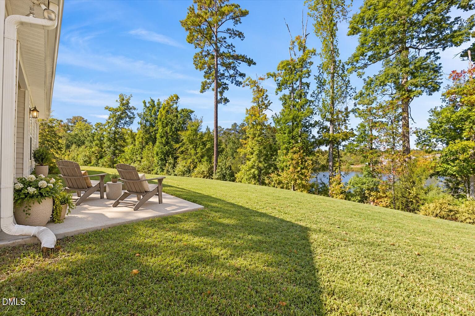 back yard with pond view - 140 Hawksbill Drive, Franklinton, NC 27525, Franklinton