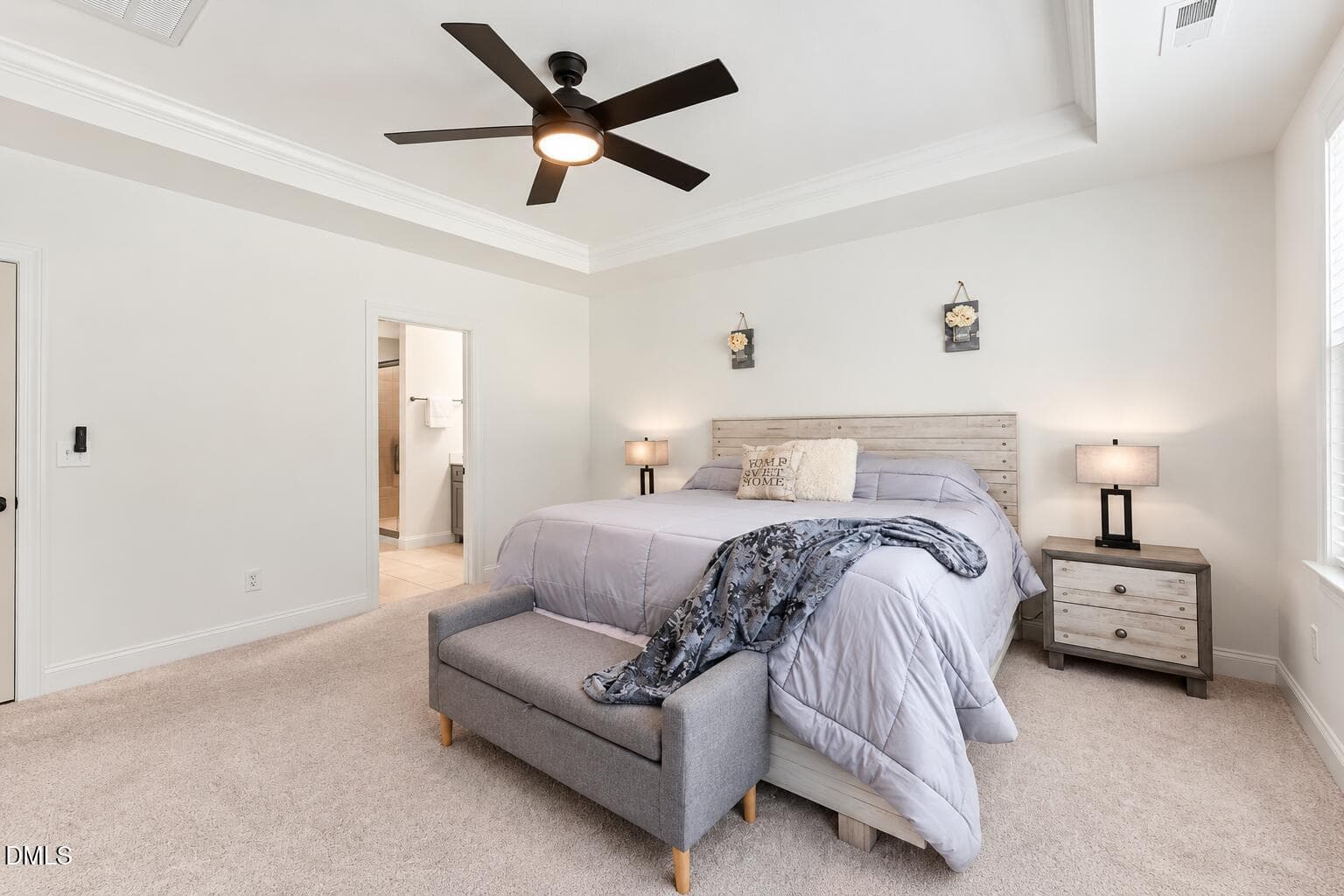Tray ceiling and fan - 9013 Dupree Meadow Drive, Angier, NC 27501, Angier