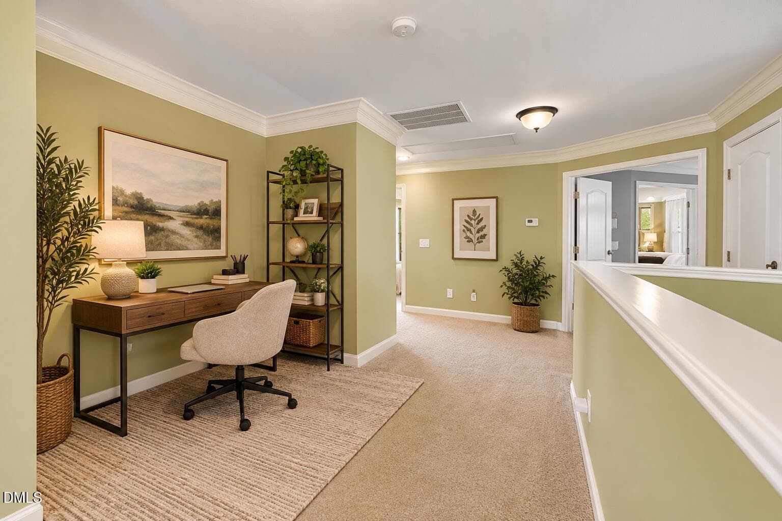 Warm Sage Home Office Landing - 836 Vandalia Drive, Cary, NC 27519, Cary