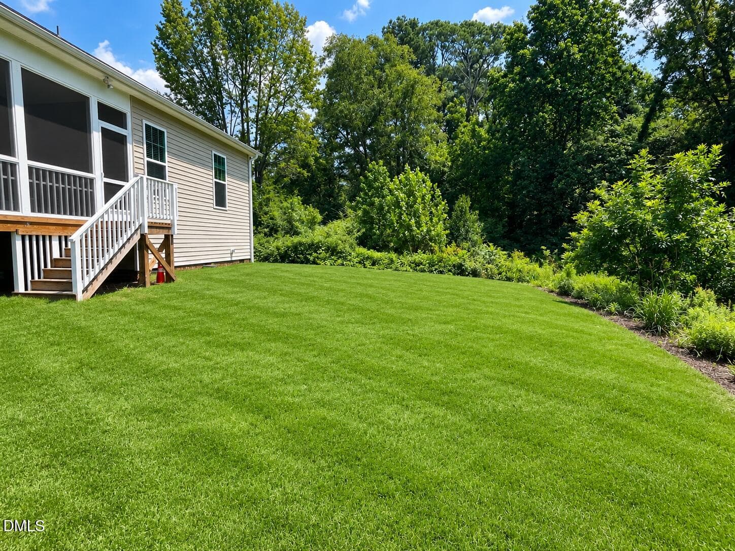 Sunny Backyard Lawn and Screened Porch - 147 Thrower Lane, Garner, NC 27529