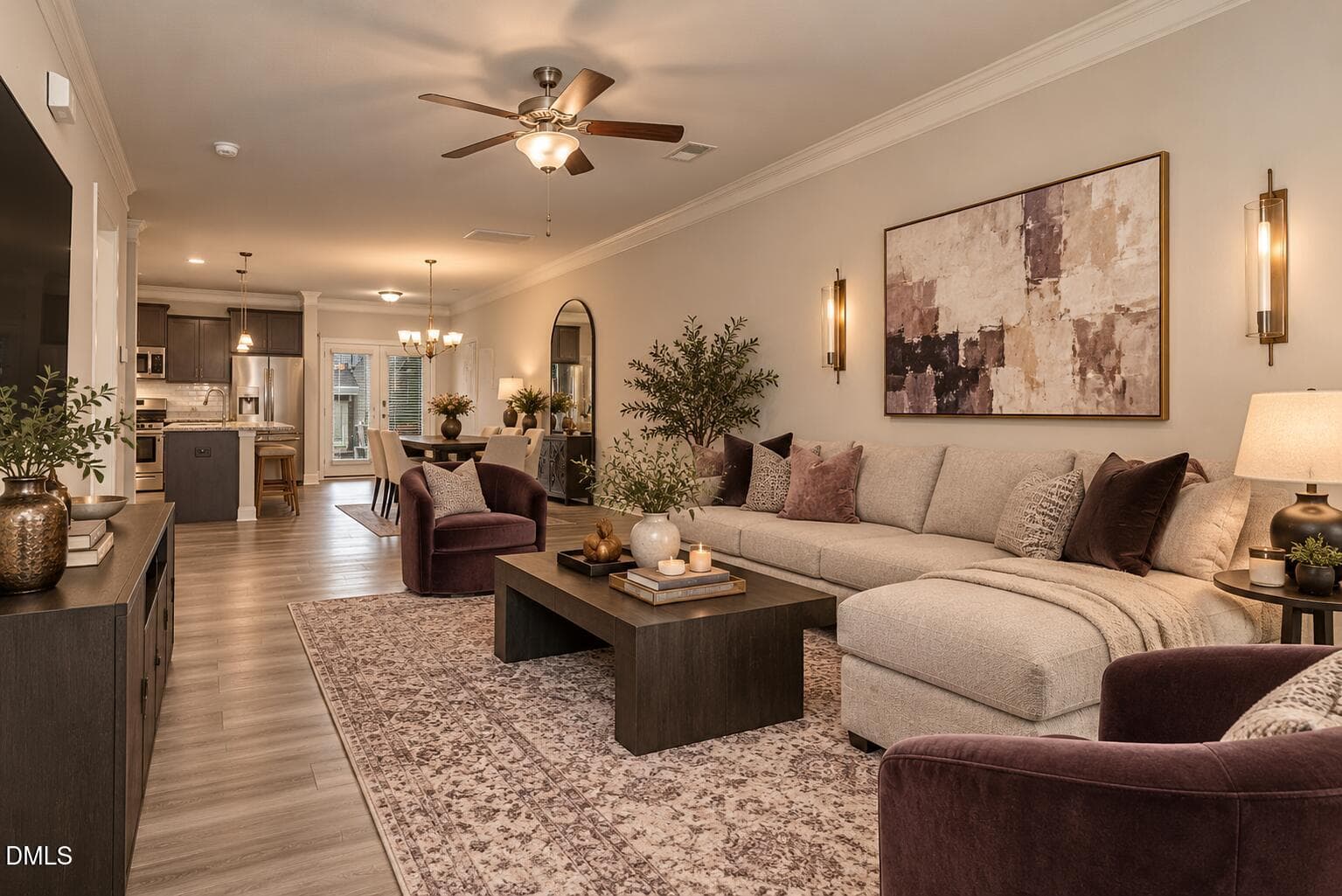 Living Room Virtual- Stage - 813 Country Downs Road, Wake Forest, NC 27587, Wake Forest
