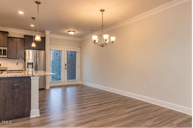 vacant dining room - 813 Country Downs Road, Wake Forest, NC 27587